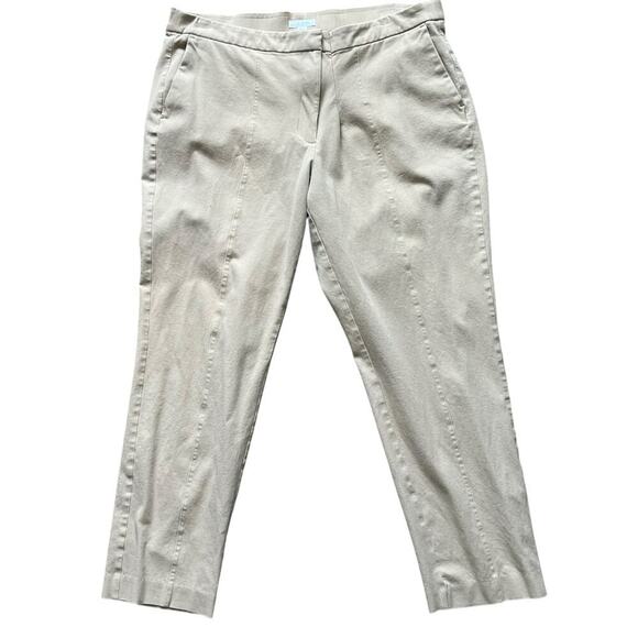 J.Jill Women’s Stretch Tapered Pants Sz16 Beige Ankle Length Pull-On Comfort Fit - Picture 1 of 8